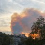 Notre dame smoke in the Marais